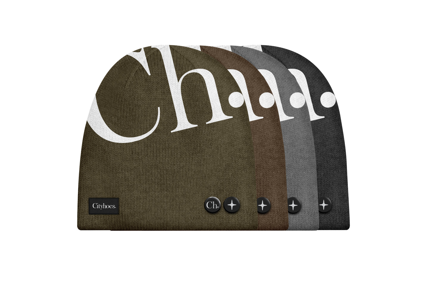 Hand-knitted Beanie in Black